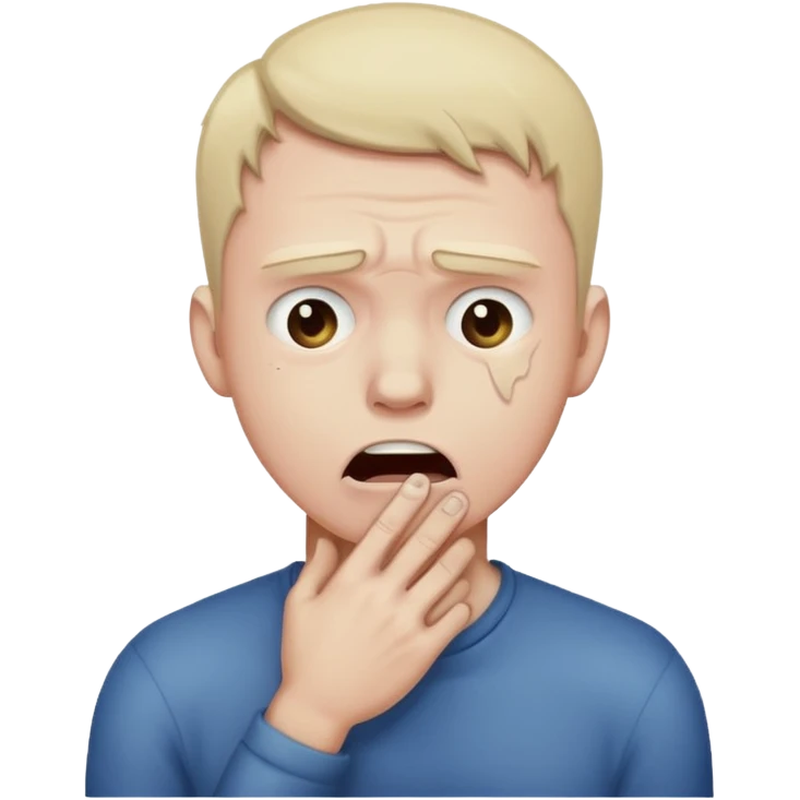 Man chocking himself emoji
