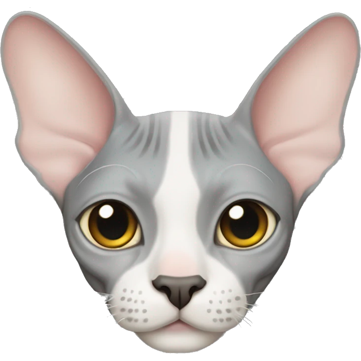 sphynx cat with some gray dots emoji