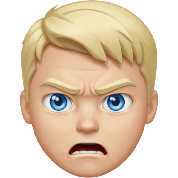 blonde blue eyed angry boy emoji