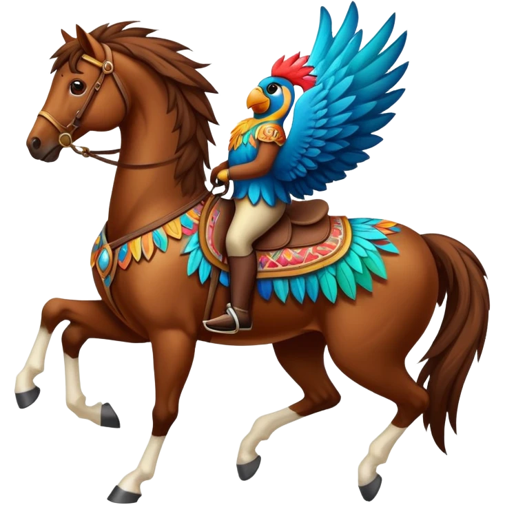 Bird riding a horse emoji