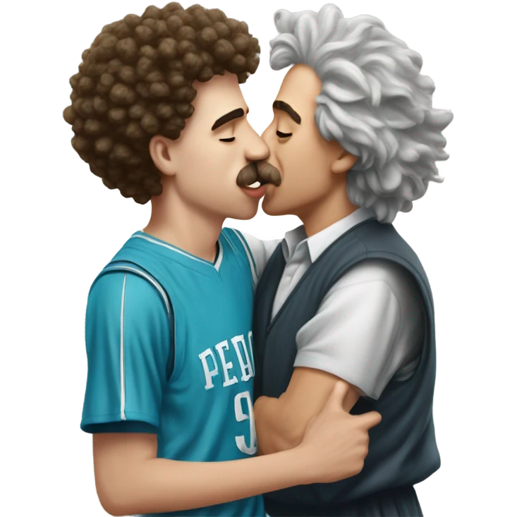 Albert Einstein kissing lamelo ball  emoji
