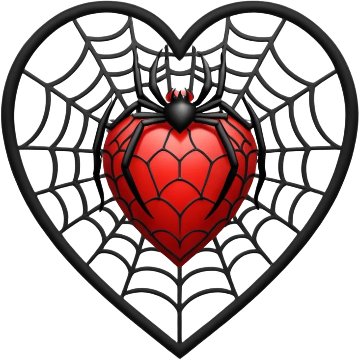heart with gothic spiderweb lace emoji