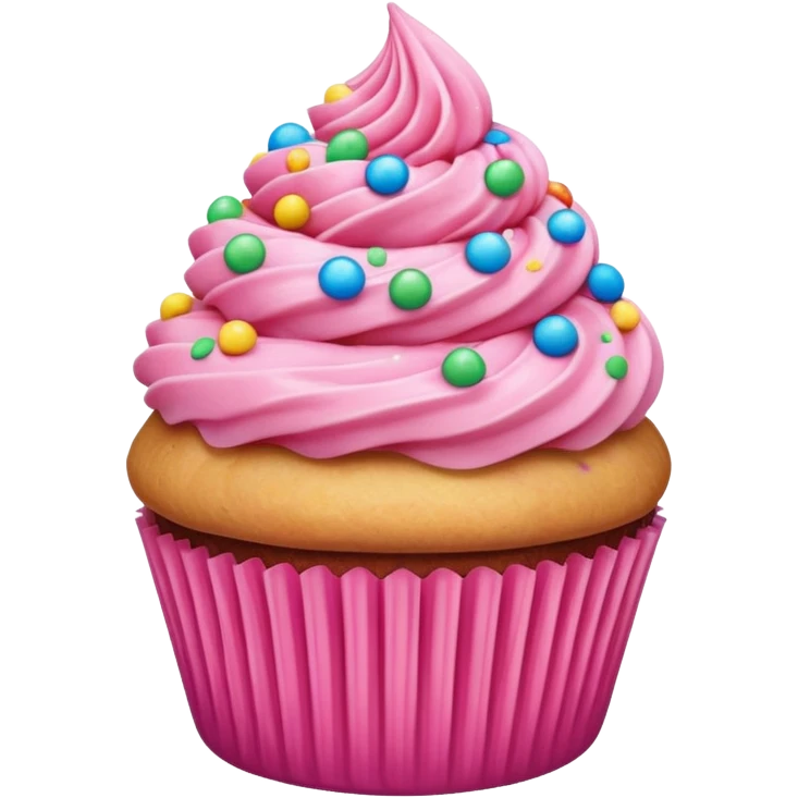 Cupcake with pink icing emoji