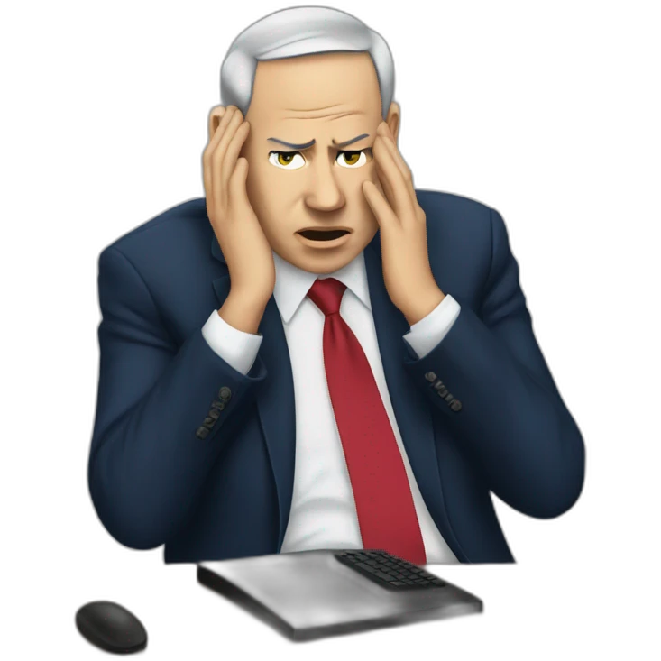 Benjamin Netanyahu with headache emoji