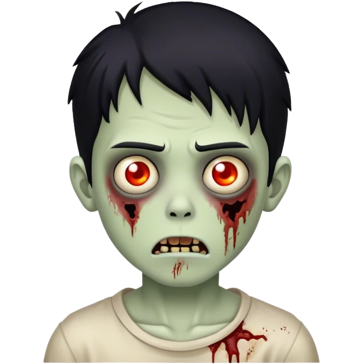 Boy zombie with black hair emoji