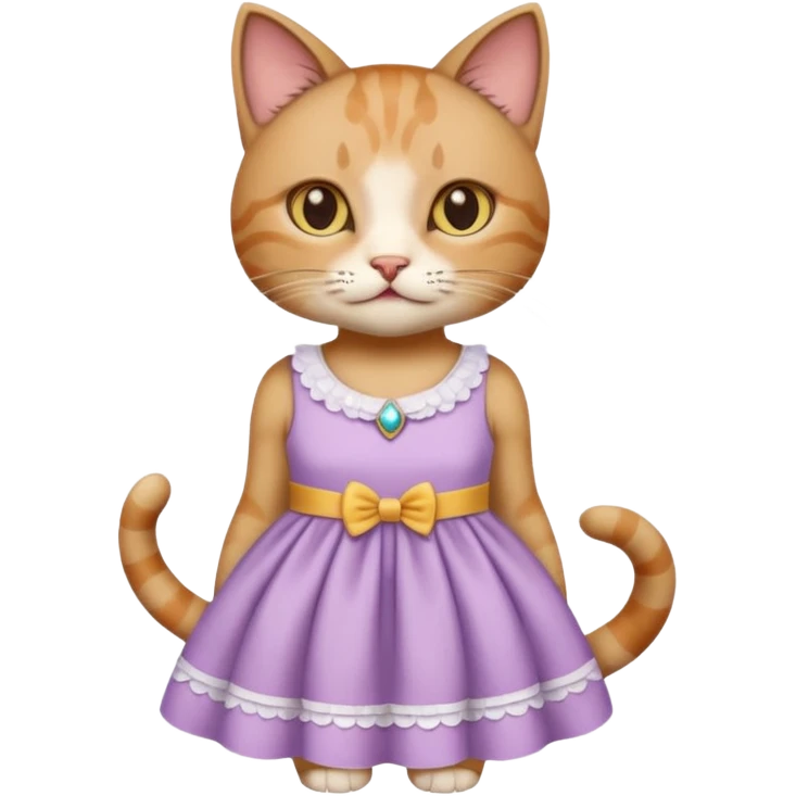 cat wearing a dress
 emoji