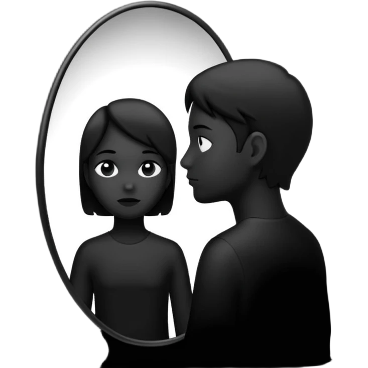 silhouette looking into a mirror emoji