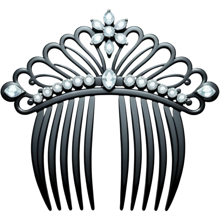 elegant white hair comb with diamonds emoji