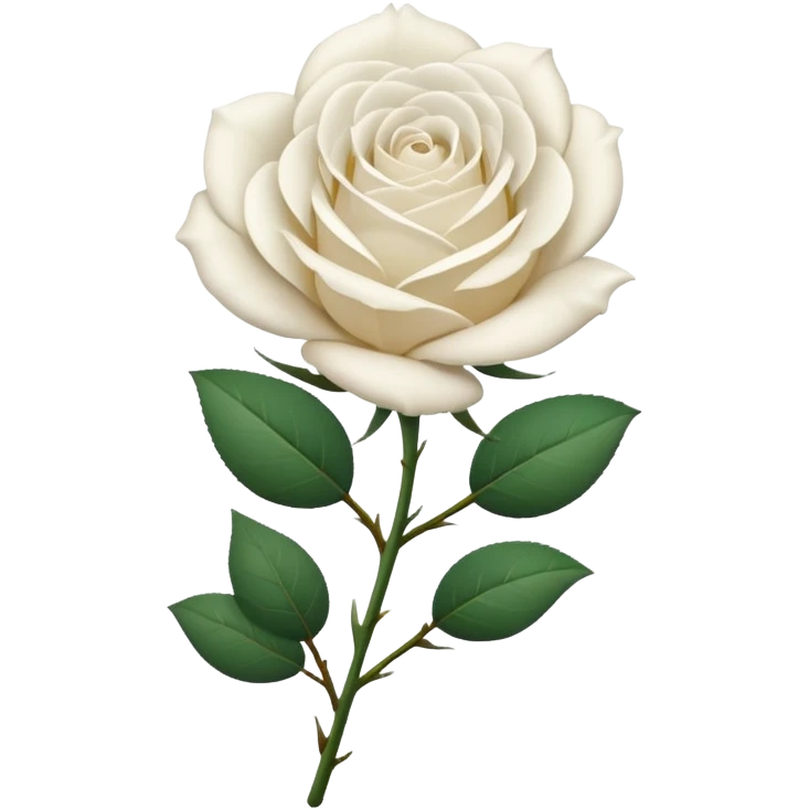 white rose, no green leaves emoji