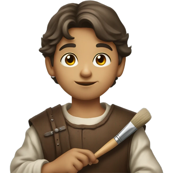 medieval painter boy with brush emoji