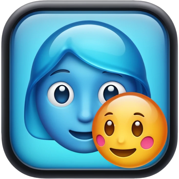 AI icon matte glass transcluscent playful colors emoji