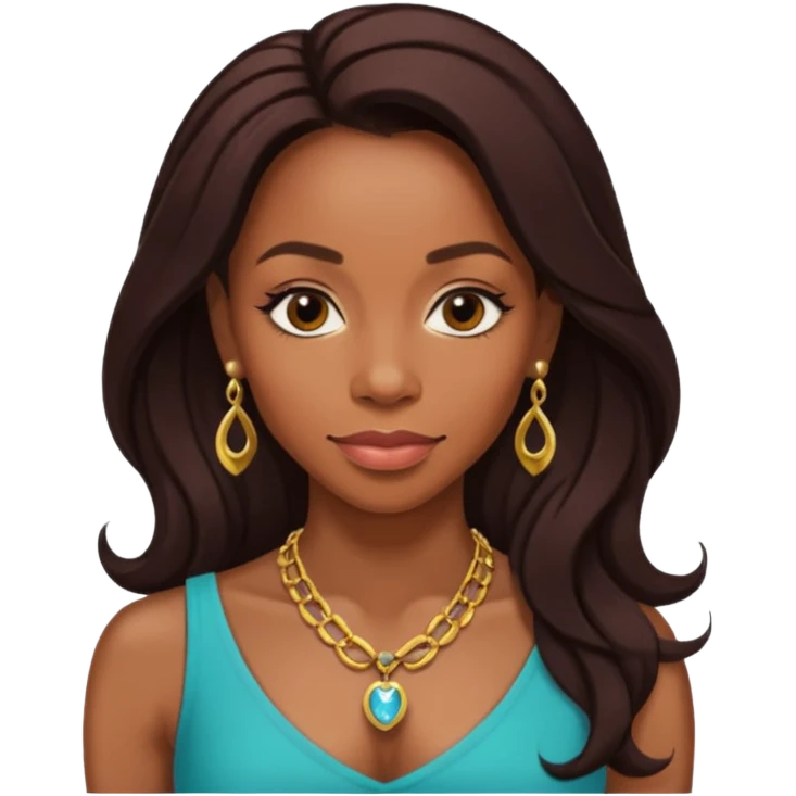Anika Noni Rose with long dark brown hair emoji