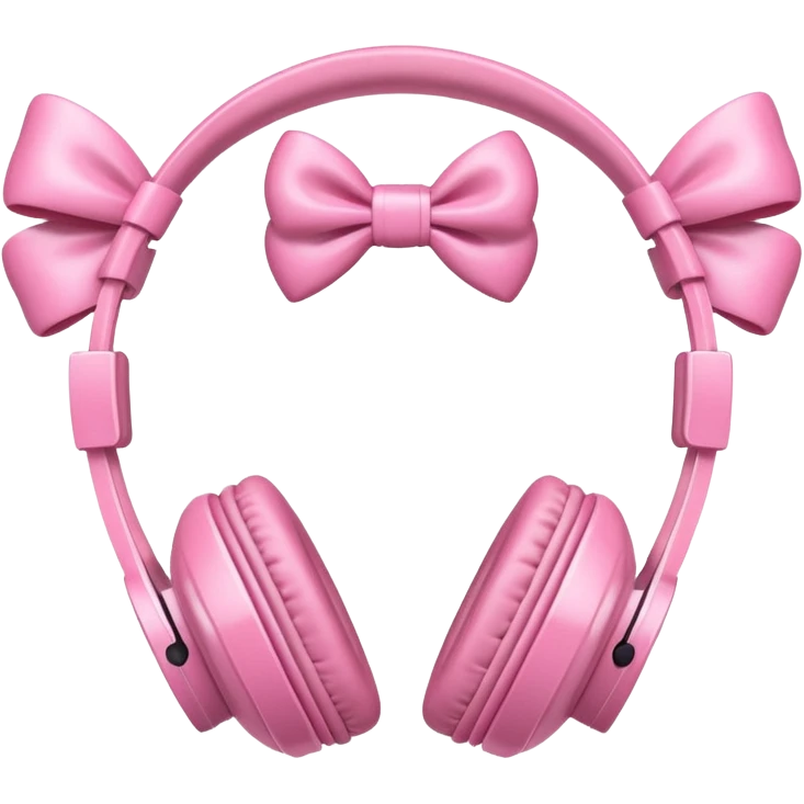 Наушники с бантиками розовыми emoji