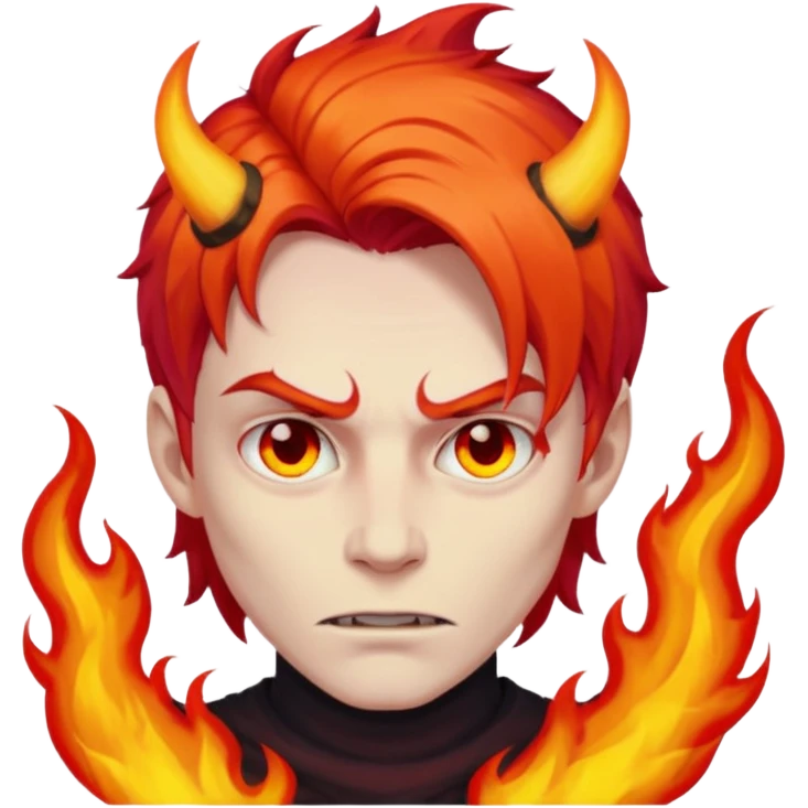 fire hair deamon man emoji