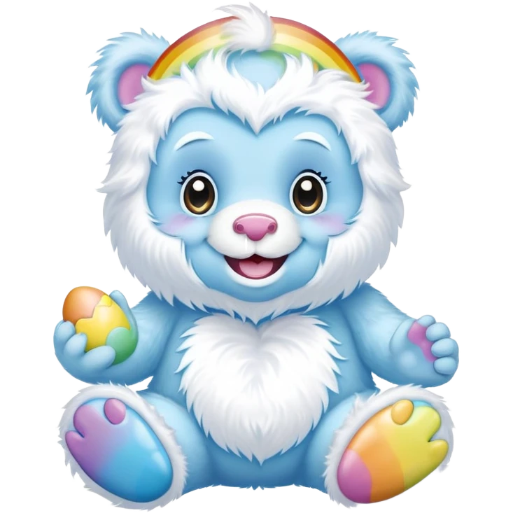 easter rainbow baby care bear  yeti emoji
