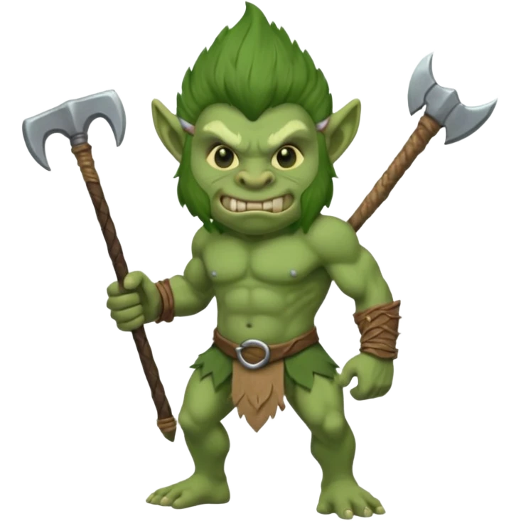Troll with a club emoji