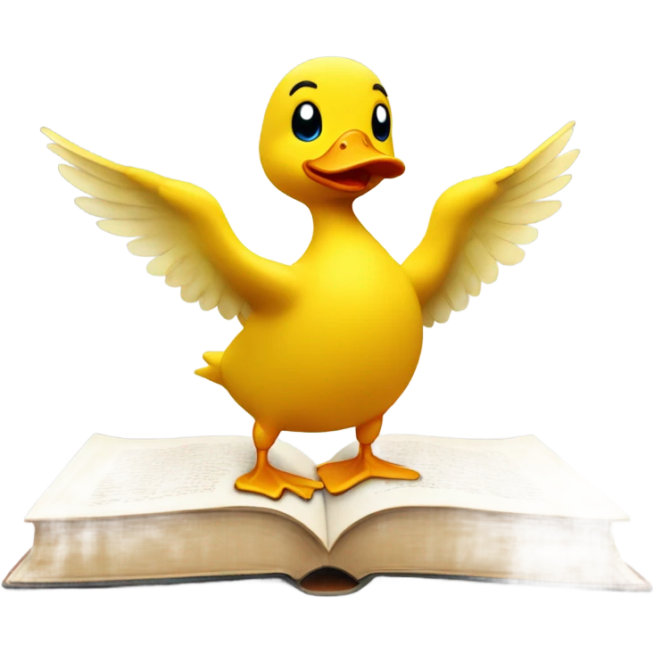 Yellow Duck reading a book emoji