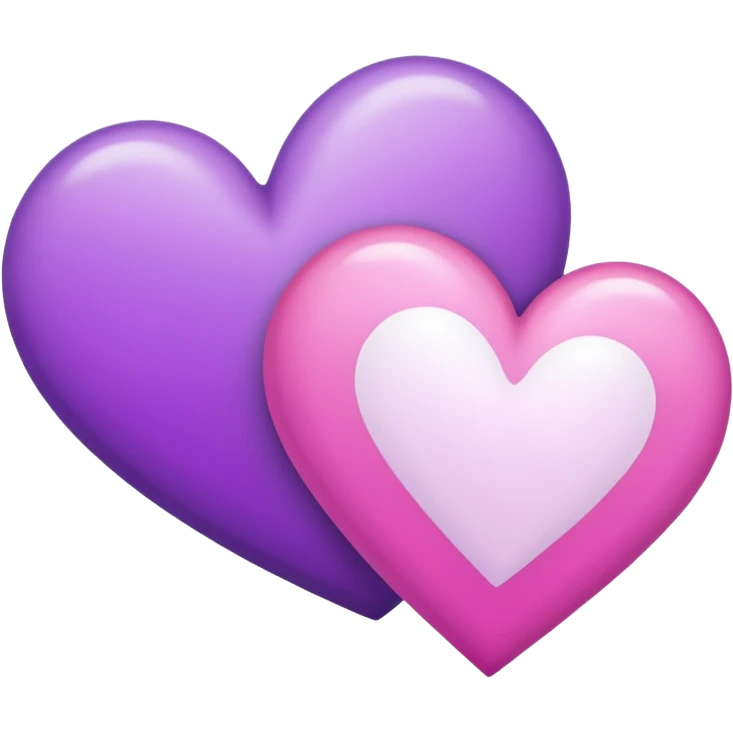Purple pink and white hearts   emoji