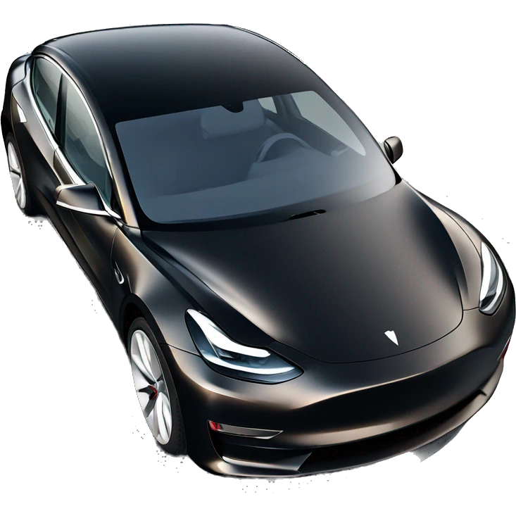 Black Tesla Model 3 emoji