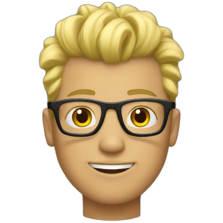 guy with glasses and blonde mohawk emoji