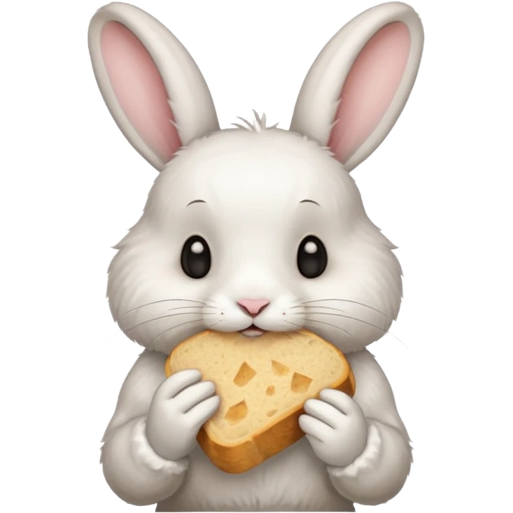 a cute rabbit eating bread emoji