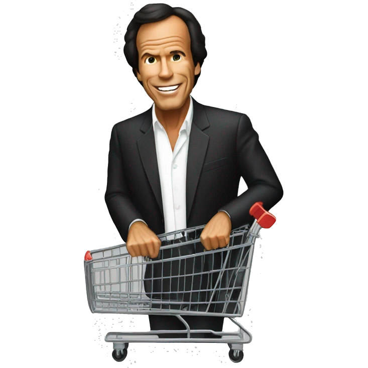 Julio Iglesias using supermarket cart emoji