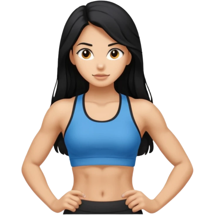 Long black hair girl with gym aesthetic  emoji