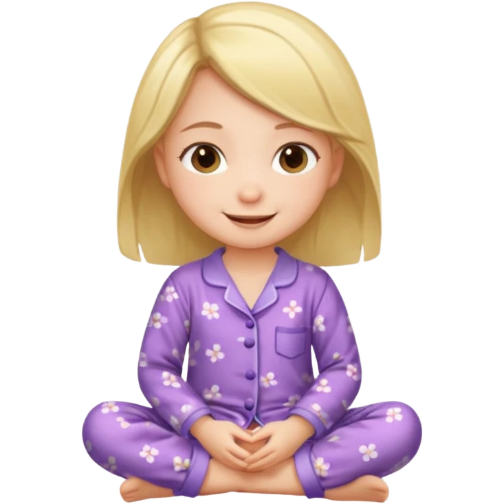 girl kid wearing cure pyjama sitting emoji