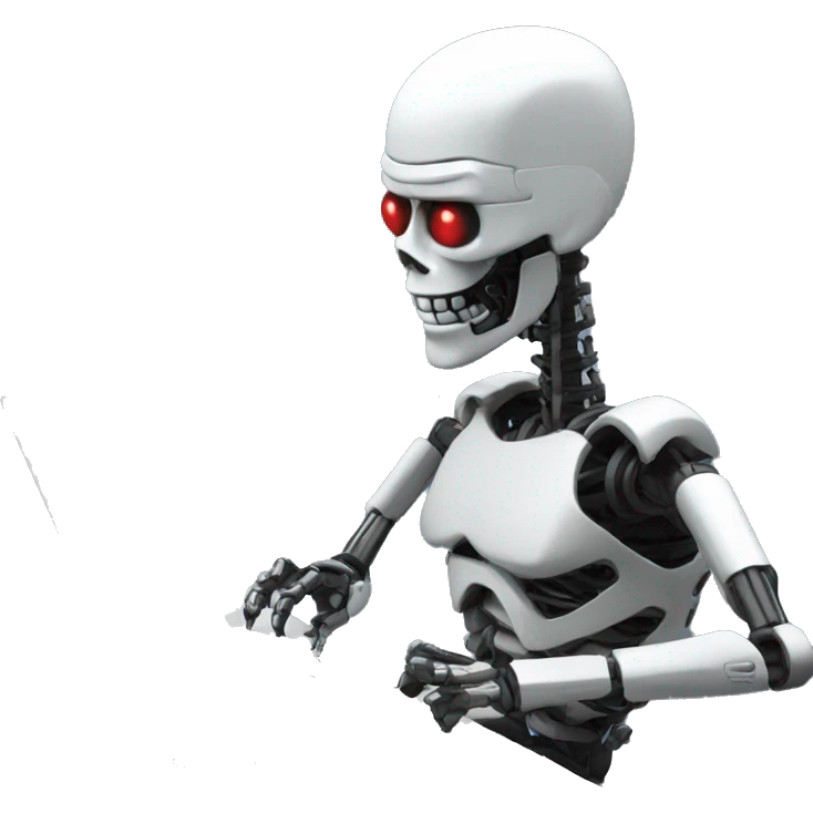 android from move "terminator" writing code on a computer emoji