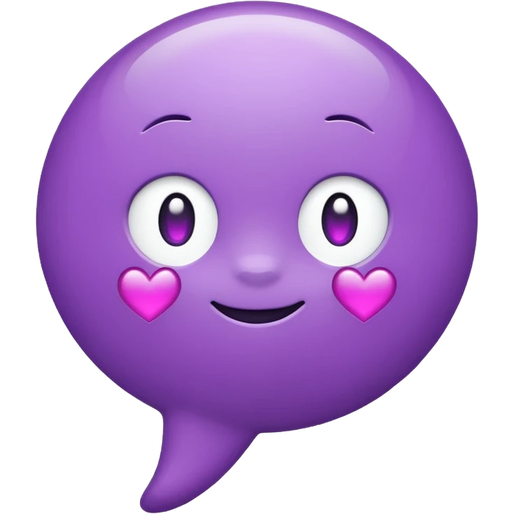 chat bubble emoji with a purple heart in it emoji