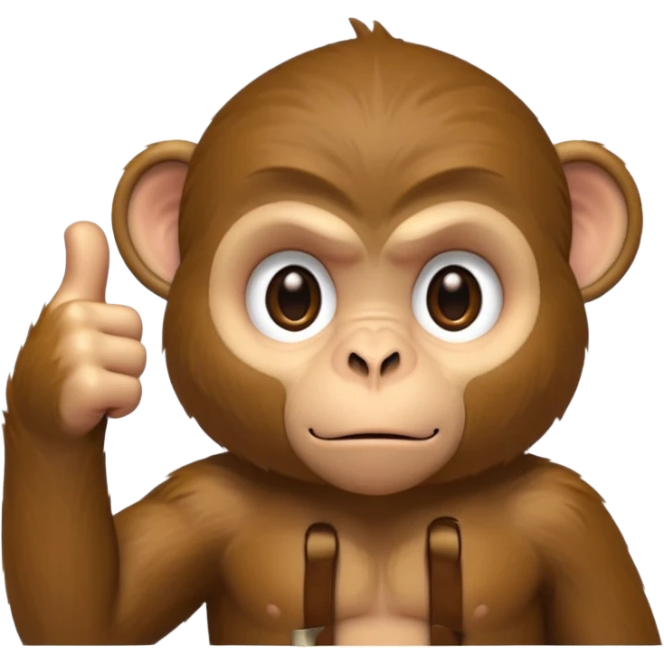 monkey with one thumbs down emoji