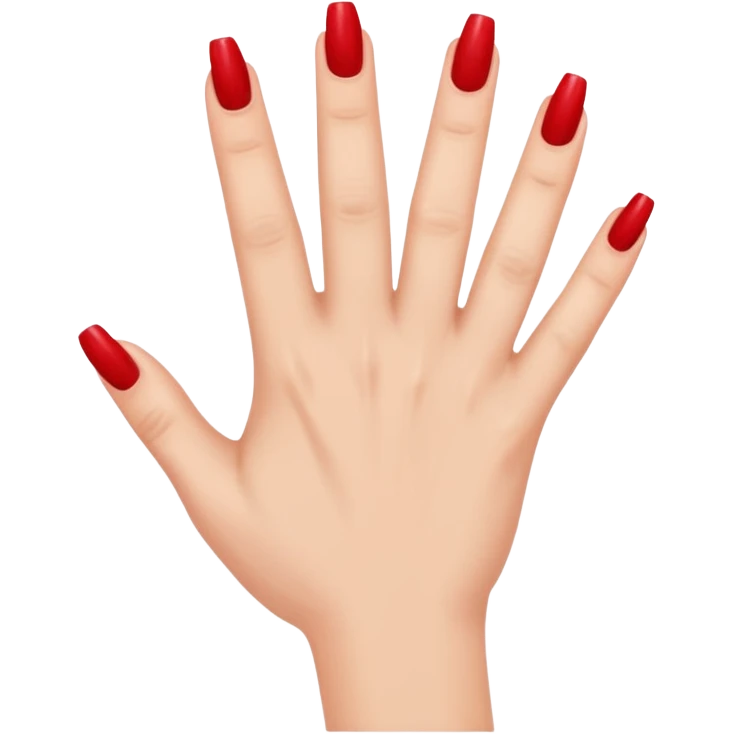 Hand with red coloured nails emoji