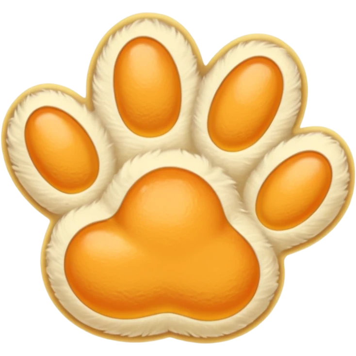 a very light pale pastel yellow-orange pawprint emoji