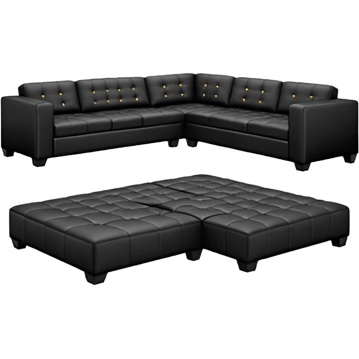 Black large sectional couch emoji