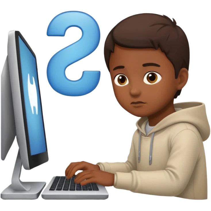 a child programs on a computer emoji