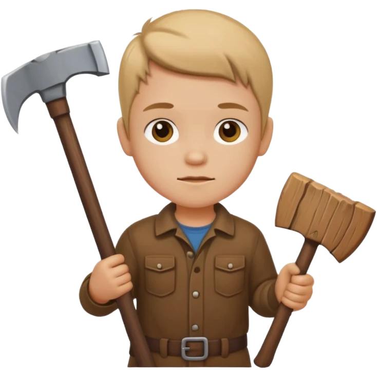 woodcutting child emoji