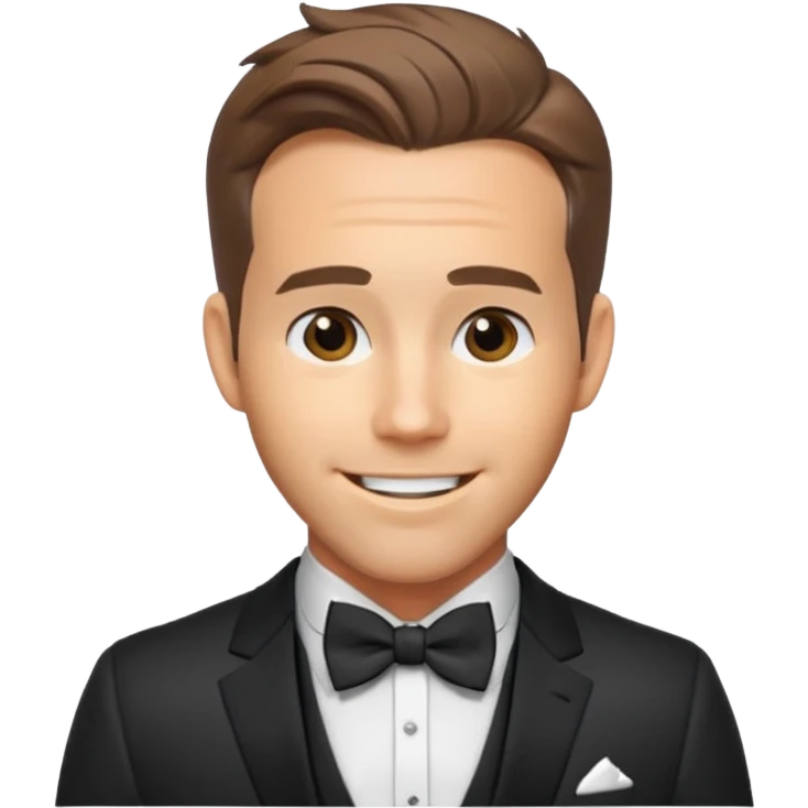 Ryan Reynolds with suit with bow tie emoji