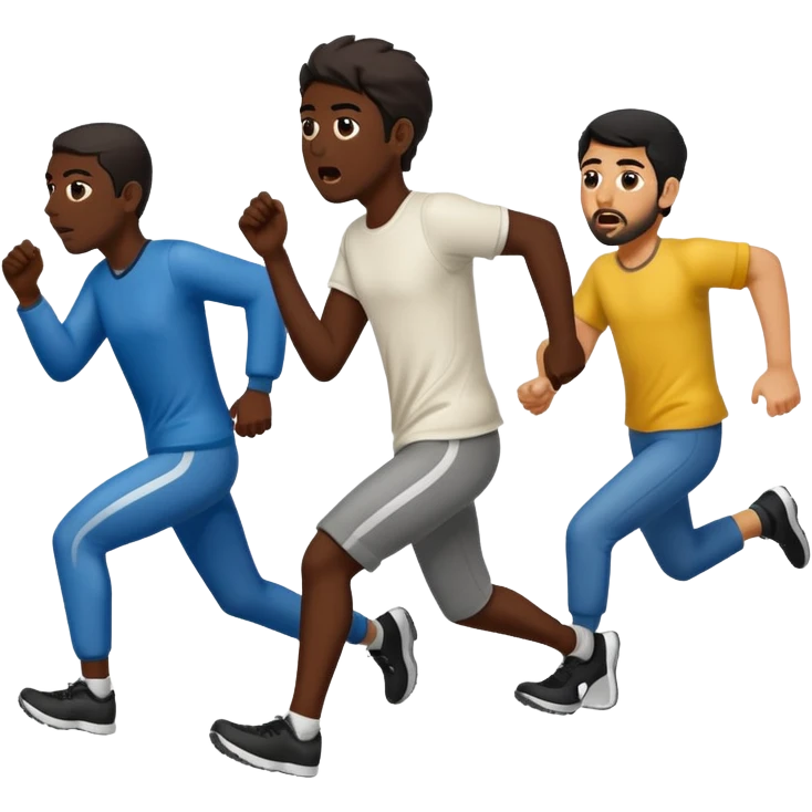 убегающие иранцы, в полный рост, в профиль emoji