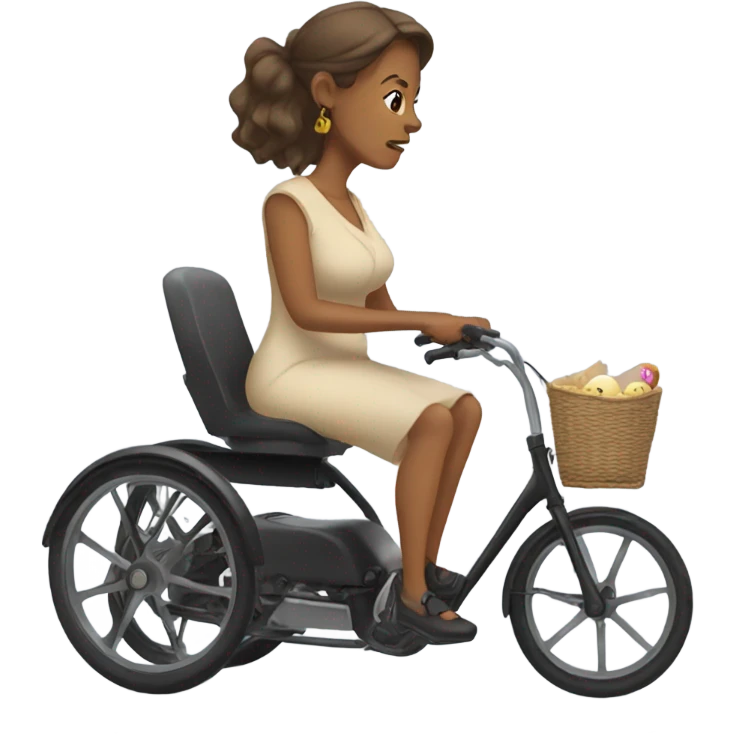 Mother on a threewieler emoji