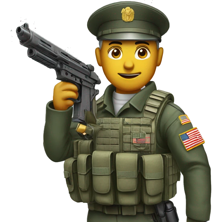 Army commander with a gun￼ emoji