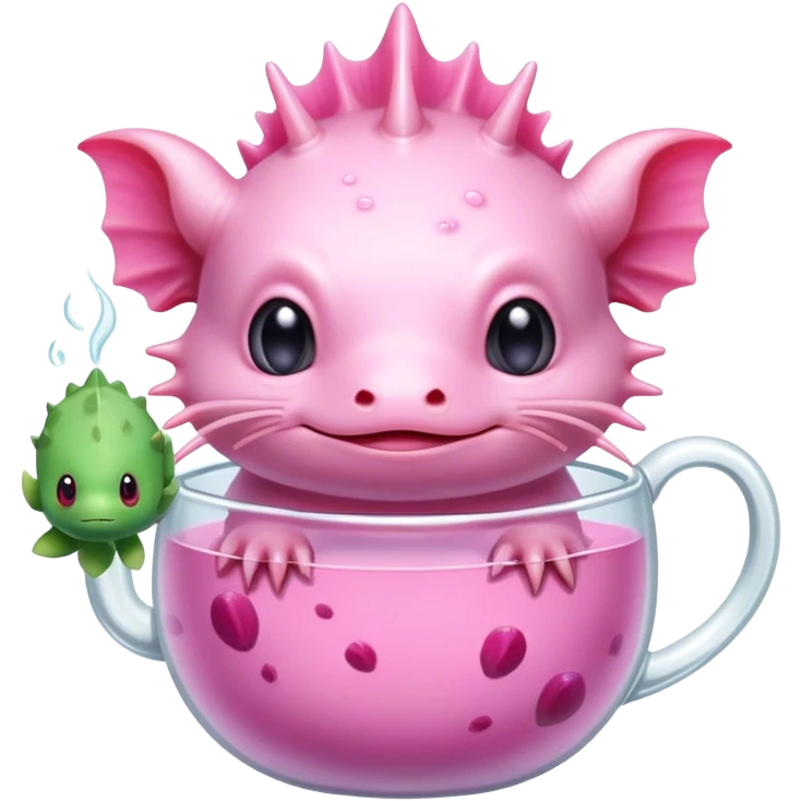 Axolotl with a Bulba cup ￼ emoji