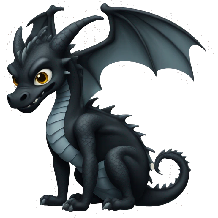 black dragon sad emoji
