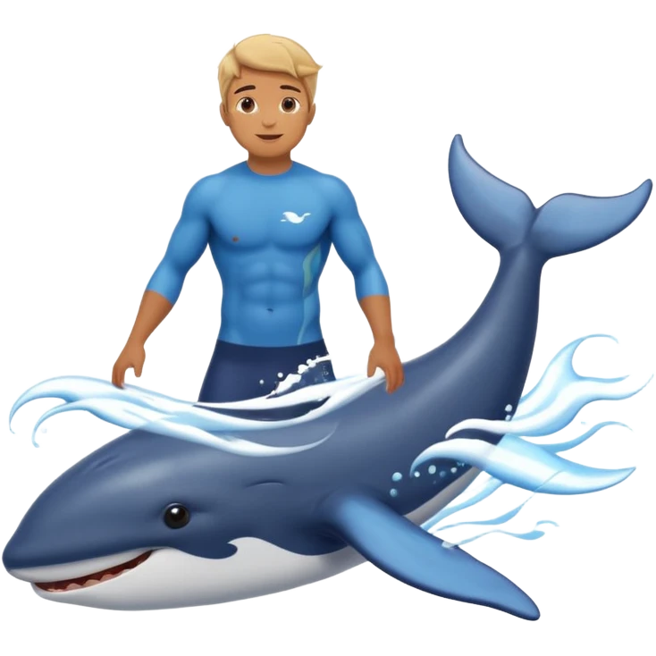 marine style emoji with waves, whale, male shirtless surfer, summer atmosphere with sun and warm  emoji