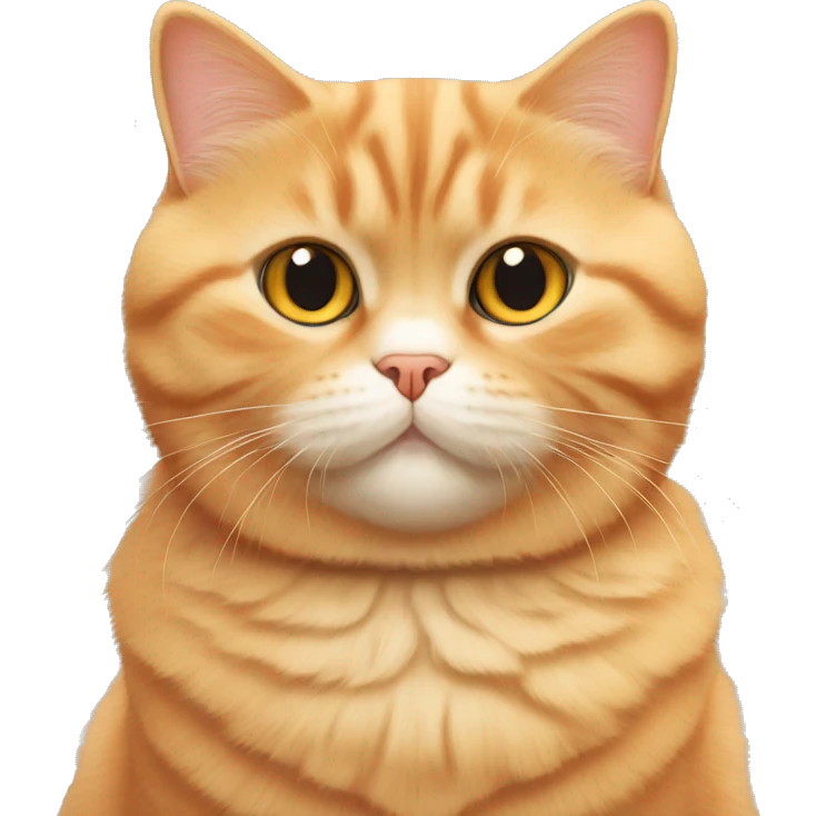 orange british shorthair cat with fluffy coat and chubby cheeks emoji