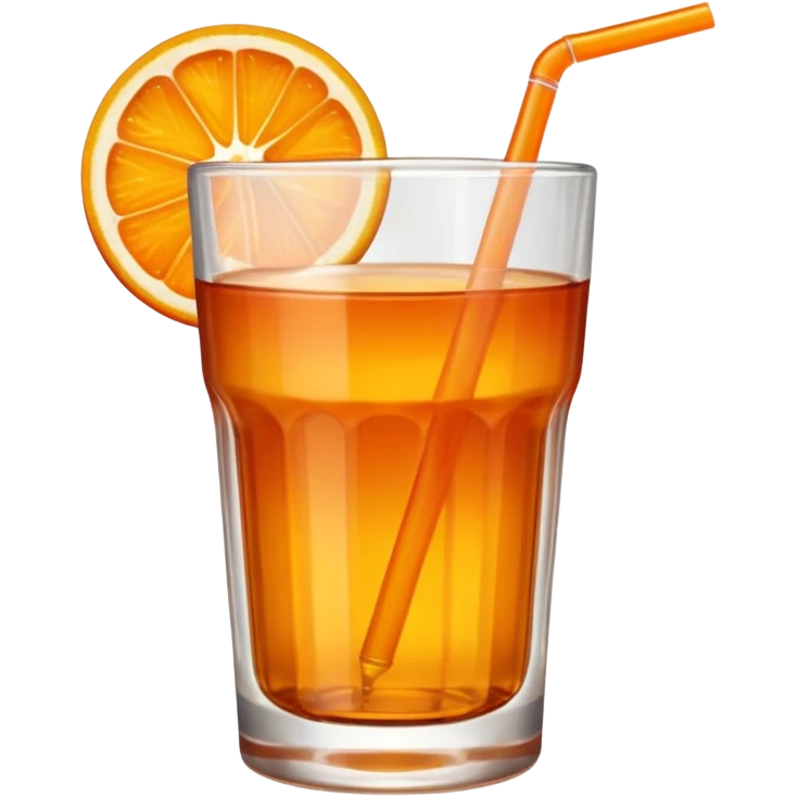 Orange drink, smooth glass cup, no straw no orange slice.  emoji