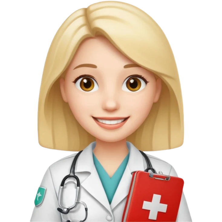 woman medic accepting application for job emoji
