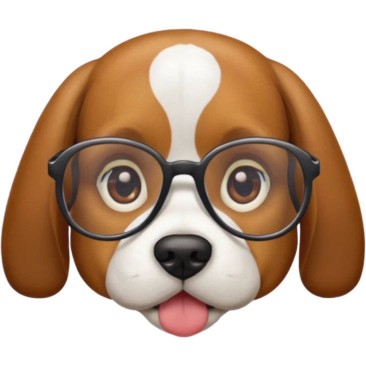 beagle dog wearing glasses emoji