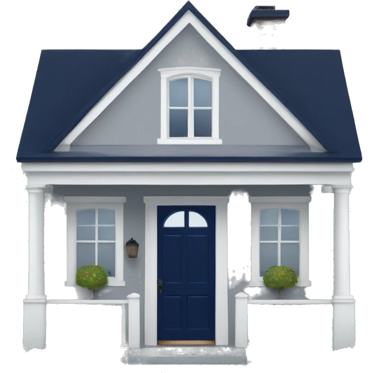 Light gray house with Navy blue front door  emoji