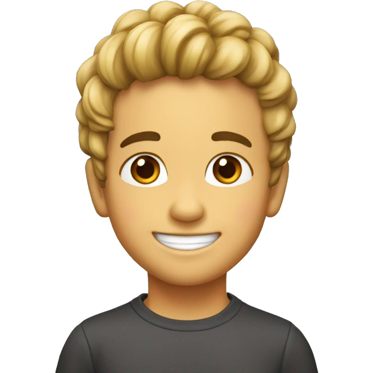 niño moreno con peinado un poco con tupe sonriente emoji