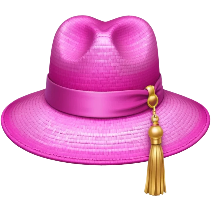 Pink gradient gradation hat with gold tassel emoji